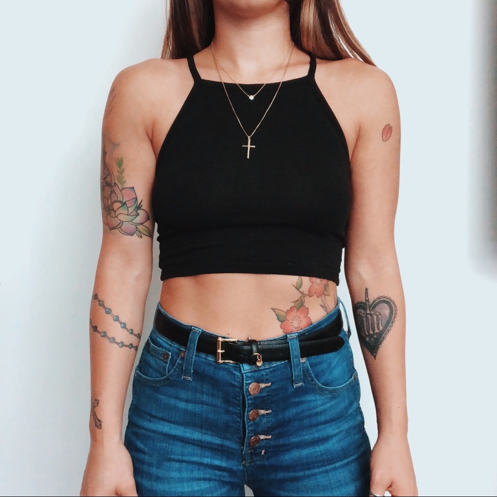H&M Basic Black Crop Top